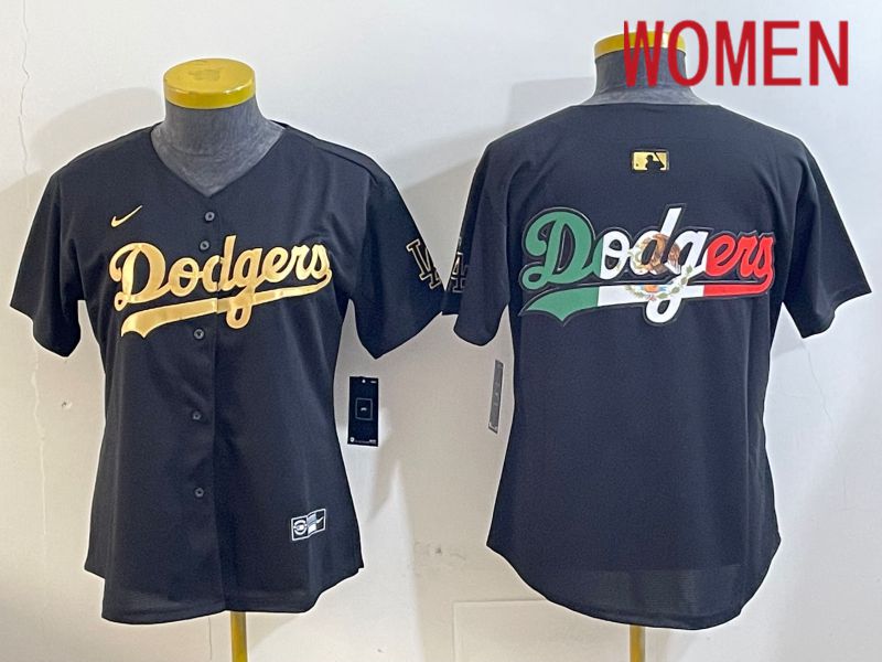 Women Los Angeles Dodgers Blank Black Gold Game 2024 Nike MLB Jersey style 12098